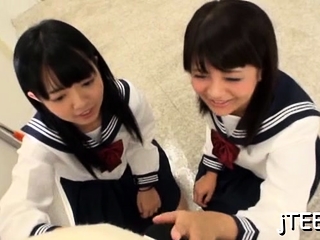 Cute schoolgirls gets her..